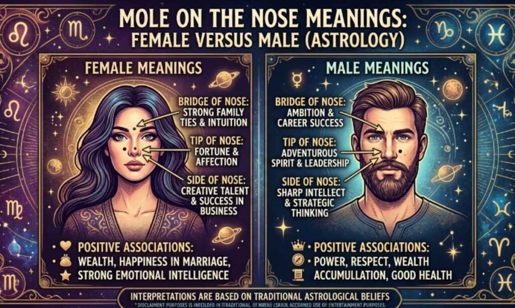Mole on the Nose Meanings for Females Versus Males (Astrology)