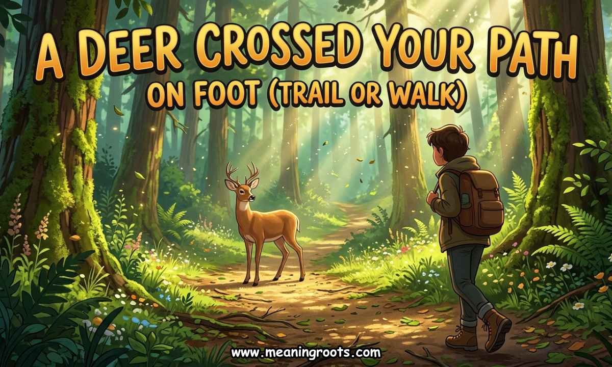 A deer crossed your path on foot (trail or walk)