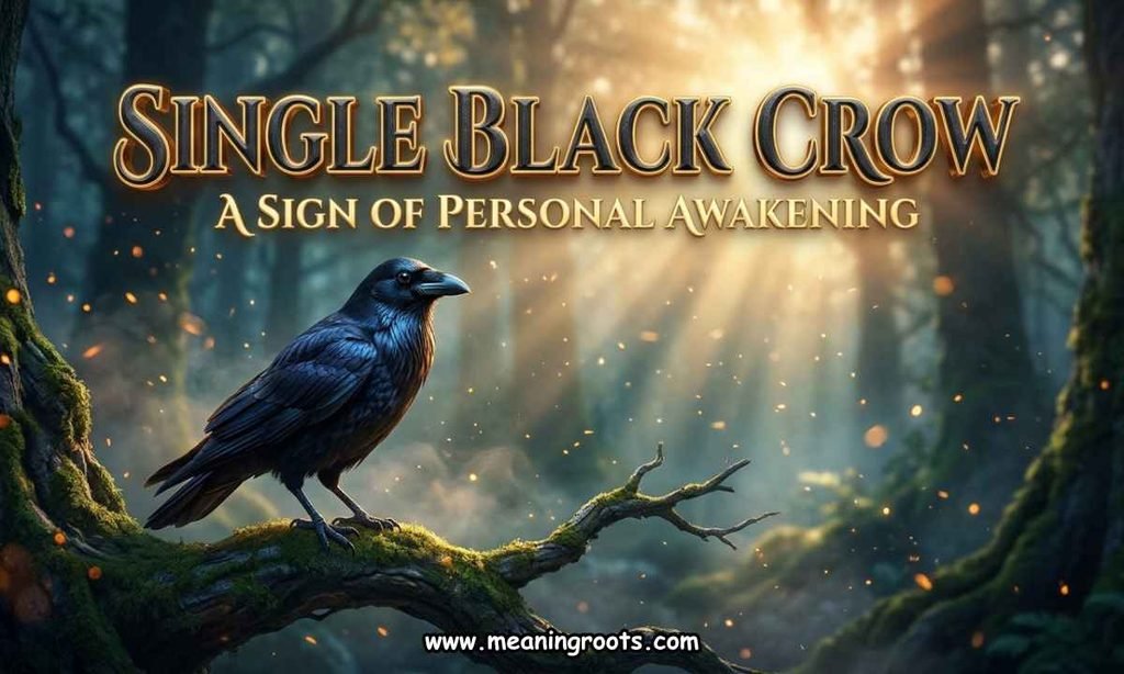Single Black Crow - A Sign of Personal Awakening